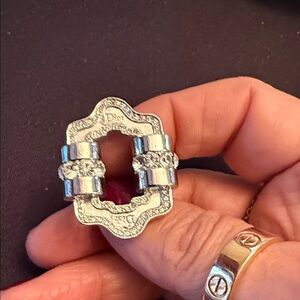 Dior Silver Ring with Crystal Accents
